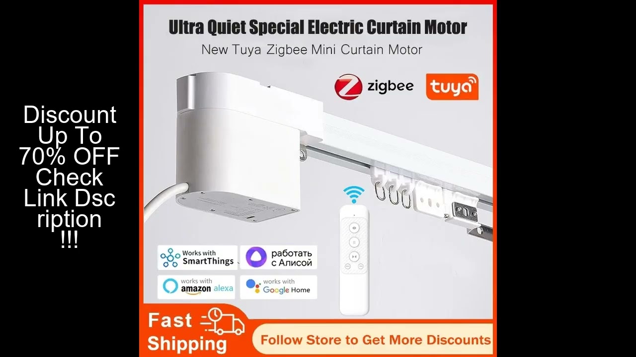 Tuya Zigbee Mini Smart Curtain Motor Electric Curtain Automatic System Rail Rod Support Alexa Alice