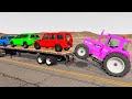 Flatbed Truck Mcqueen | Transportation with Truck - Pothole vs Car #10 - BeamNG.Drive