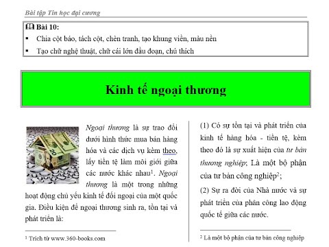 Video Một số thao tác định dạng văn bản - Bài tập 10 Sách... - youtube
