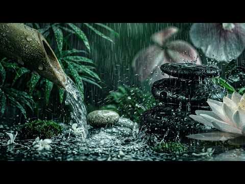 Relaxation Music: Bamboo Water Fountain + Healing Piano 🌿 Sleep Music, Meditation and Nature Sounds