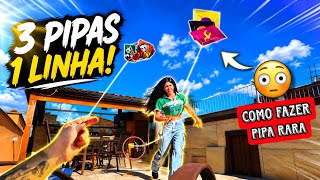 Como Fazer Pipa Rara Extrema 3 em 1 do Paquistão! - Garota Pipeira Soltando 3 Pipas Juntas na Laje