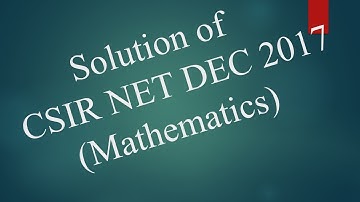 ◄6►|| Que 30|| Set-C || CSIR NET DEC 2017|| Hindi