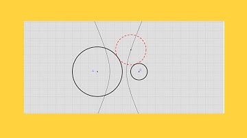 Đường tròn tiếp xúc với 2 đường tròn có bán kính khác nhau và không bao nhau.