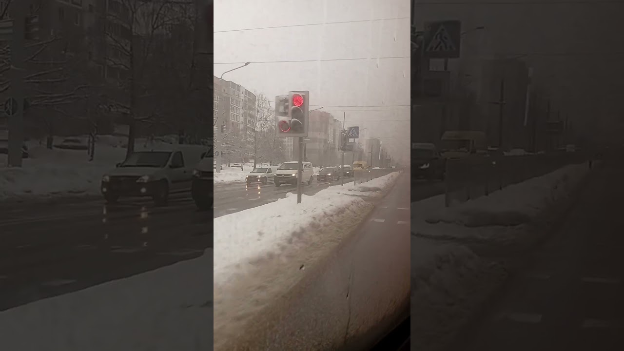 Поездка на автобусе МАЗ 107 по маршруту 939 Танковый - ДС Славинсккого. Город Минск.