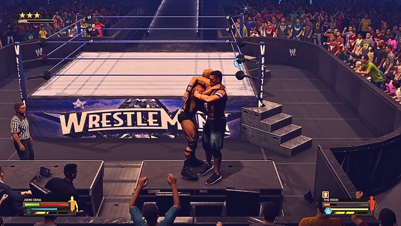 WWE 2K24 - THE ROCK VS JOHN CENA - WRESTLEMANIA 25 - ULTRA REALISTIC ...