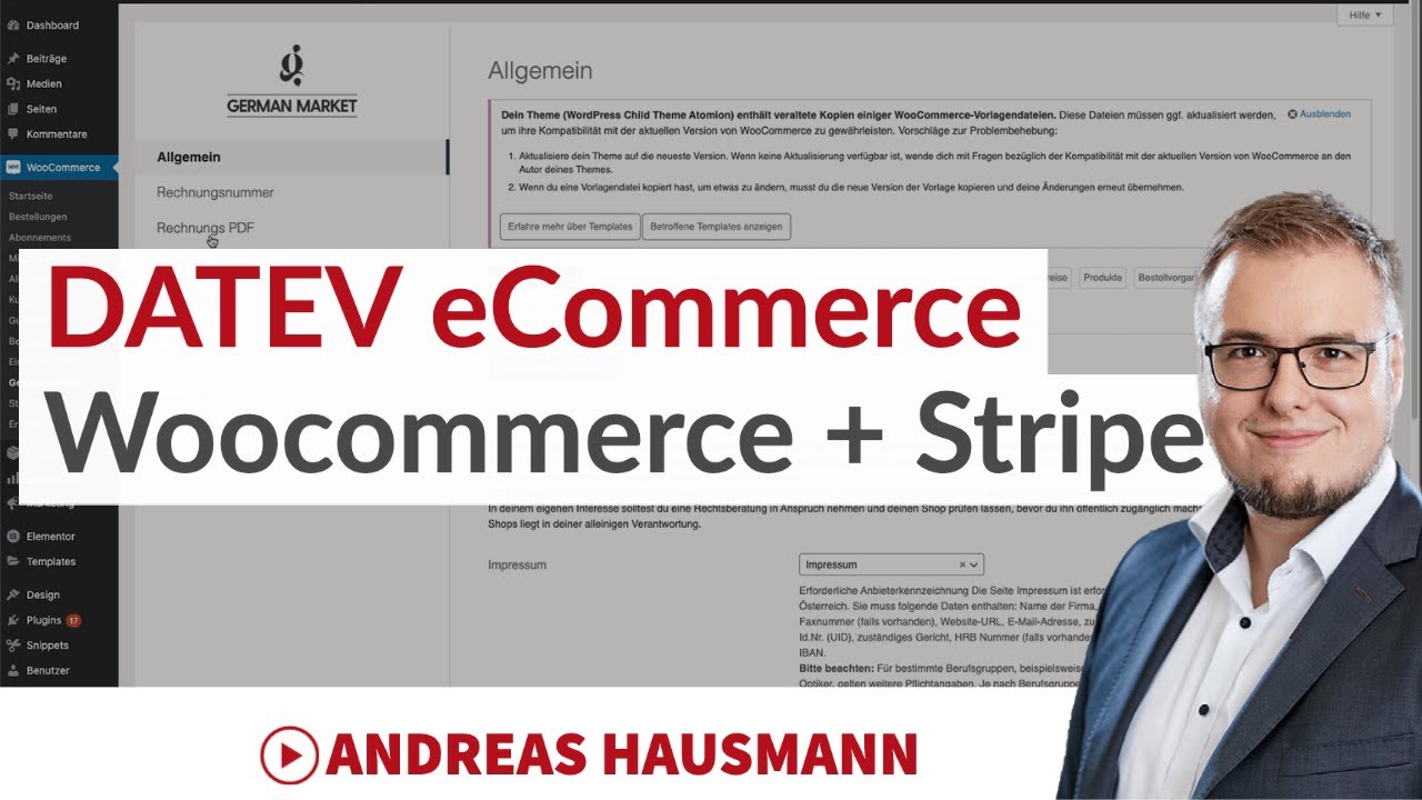Update DATEV eCommerce Setup mit Woocommerce und Stripe