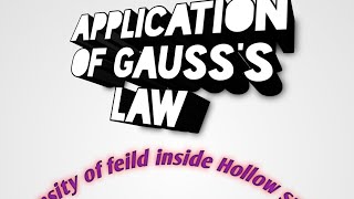 Application of GAUSS'S Law ( Electric field through hollow charged sphere)