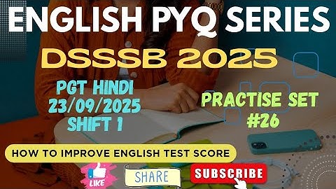 DSSSB ENGLISH PRACTICE SET 26 @dsssbexamwindow #dsssbexamwindow 