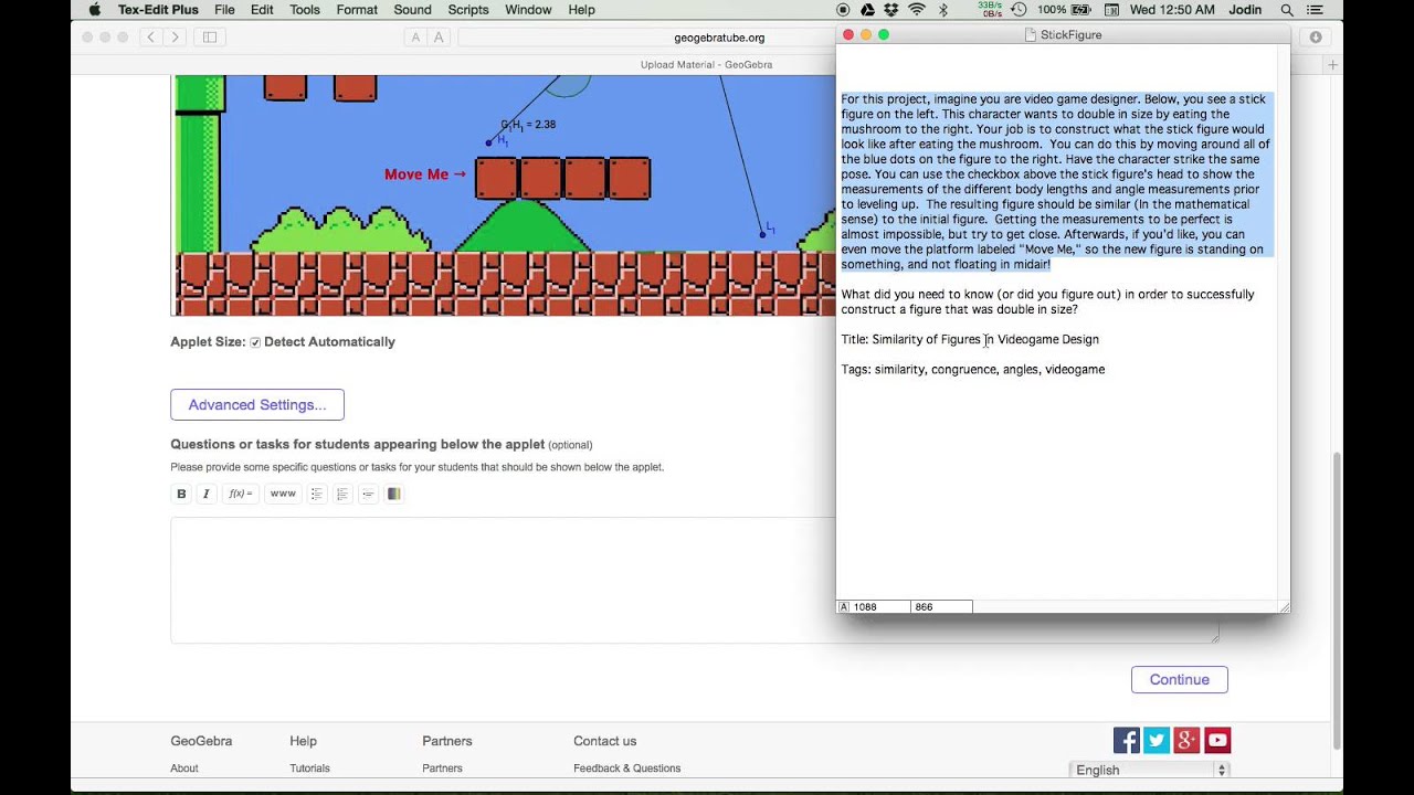 Geogebra: How to share things on the website