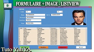 FORMULAIRE + LISTVIEW  + IMAGE | CRÉER FORMULAIRE DE SAISIE  AVEC PHOTO -  EXCEL VBA