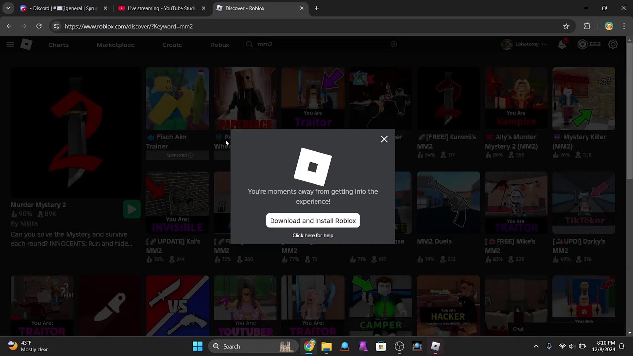 uh playing roblos game