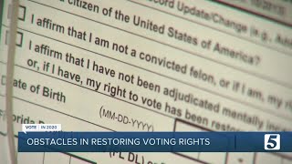 Tennessee felons face obstacles in getting back the right to vote