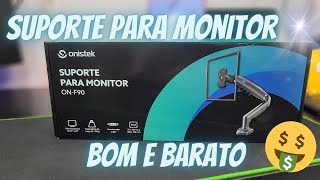 Suporte de monitor bom e barato para o seu setup Onistek F90 Unboxing e Review