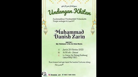 Undangan Khitan (sunat rasul)