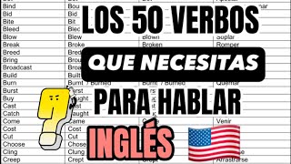 50 verbos QUE NECESITAS para hablar INGLÉS 🗣️