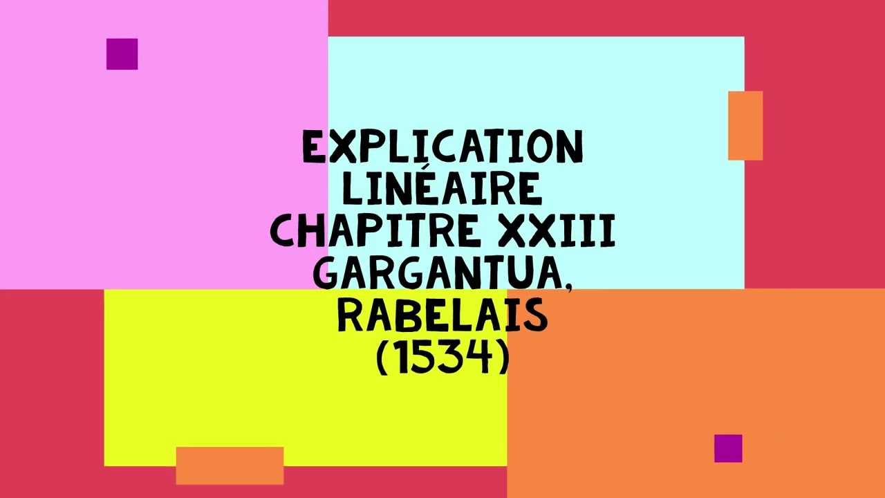 Explication linéaire / chapitre XXIII, Gargantua, Rabelais YouTube Explication linéaire / chapitre XXIII, Gargantua, Rabelais YouTube
