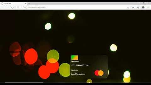 Frosted Glass Effect using CSS | No Javascript // Frosted Glass Credit Card | HTML, CSS