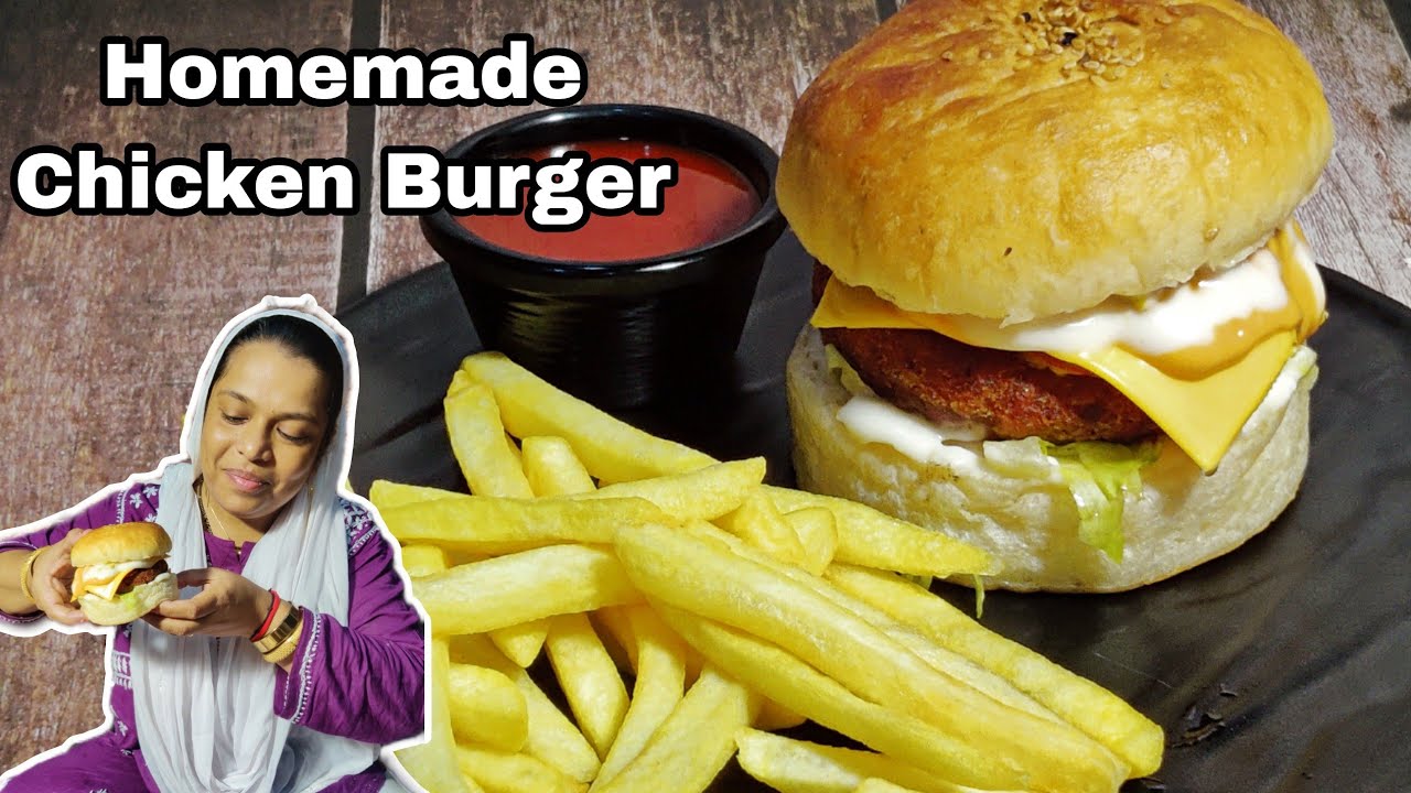 Homemade Chicken Burger Recipe 🍔 Chicken Patty Burger Tips And