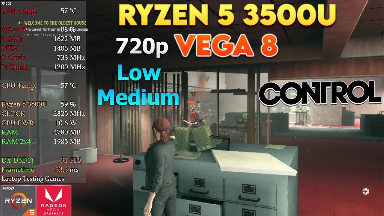 CONTROL - Ryzen 5 3500U Vega 8 | hp14s - YouTube