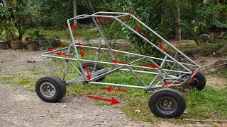 Steel Tube Chassis/Frame making with Measurement | How to build crosskart buggy part 3