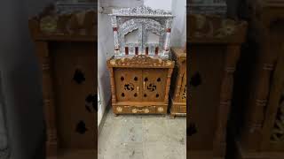 Teak wood puja mandir for home Oder now 9949316791 link rustamwoodcarvingworks.com