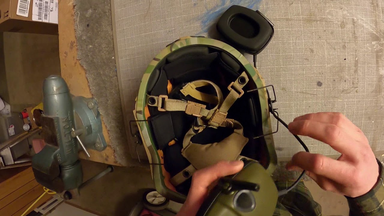 Mounting Howard Leight Impact Pro to Hard Head Veterans HighCut Helmet