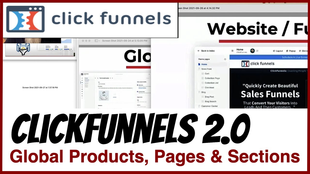 ClickFunnels 2.0|  Global Themes, Pages, Sections, Products