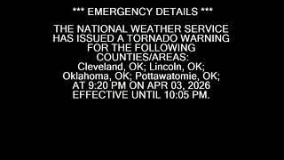 EAS Tornado Warning: Oklahoma City, OK (April 3rd)