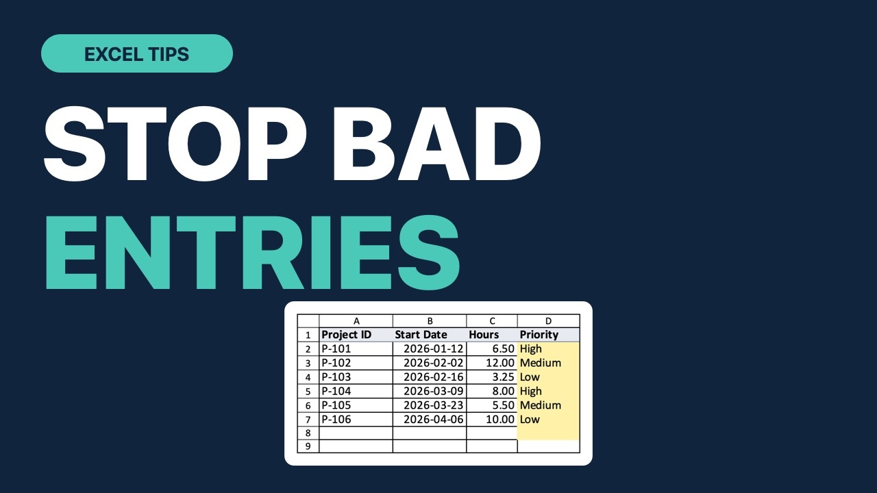 Excel Data Validation: 5 Rules Beyond a Dropdown - YouTube
