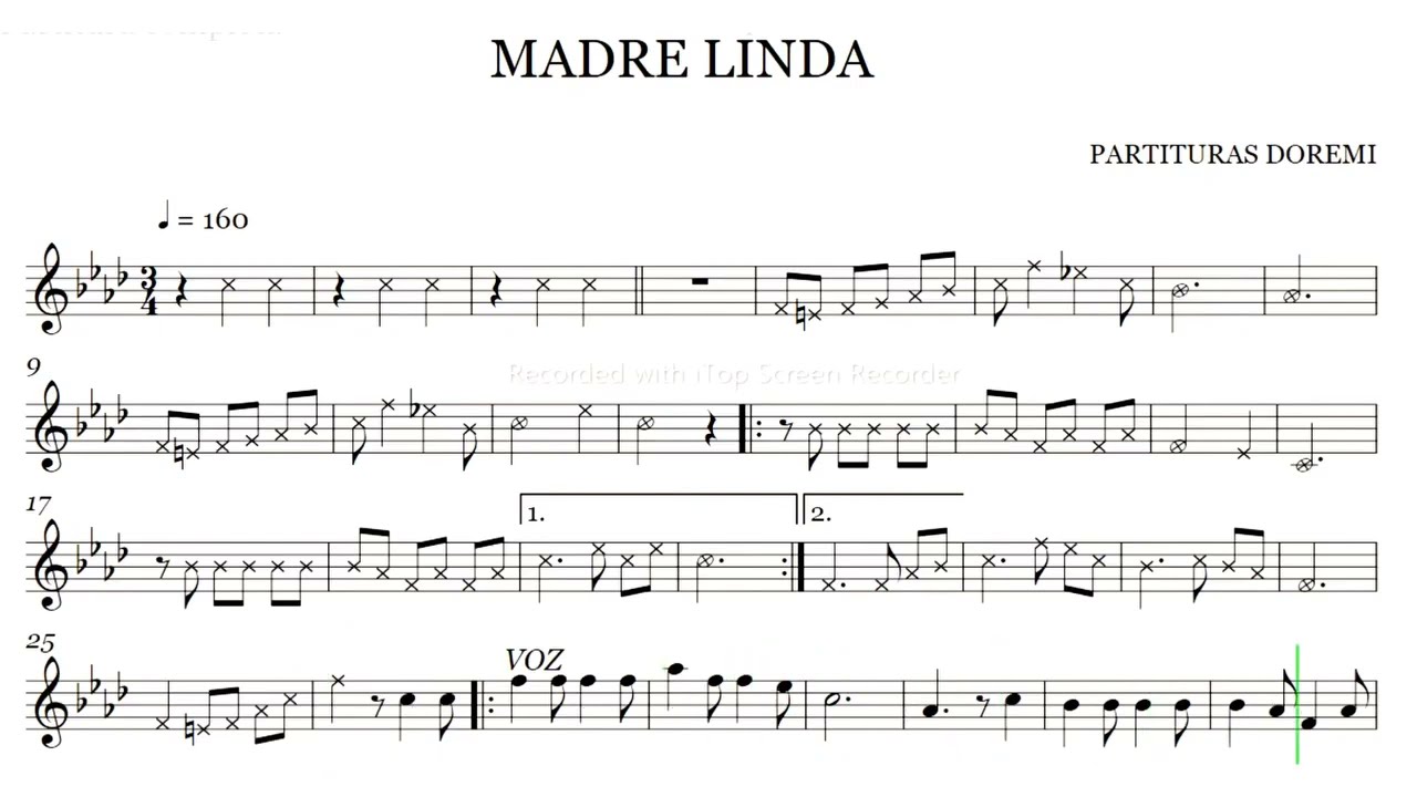 madre linda partitura y pista trompeta 🎺