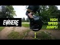Electric Unicycles HIGH SPEED JUMPS and SHREDDING Park Trails / Gotway MSuper X / Insta 360 One