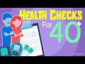Health checks for age 40+ years// how to check for blood pressure, diabetes, cholesterol?