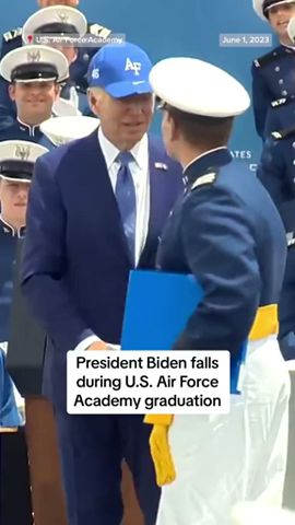 President #Biden falls during U.S. #AirForceAcademy #graduation