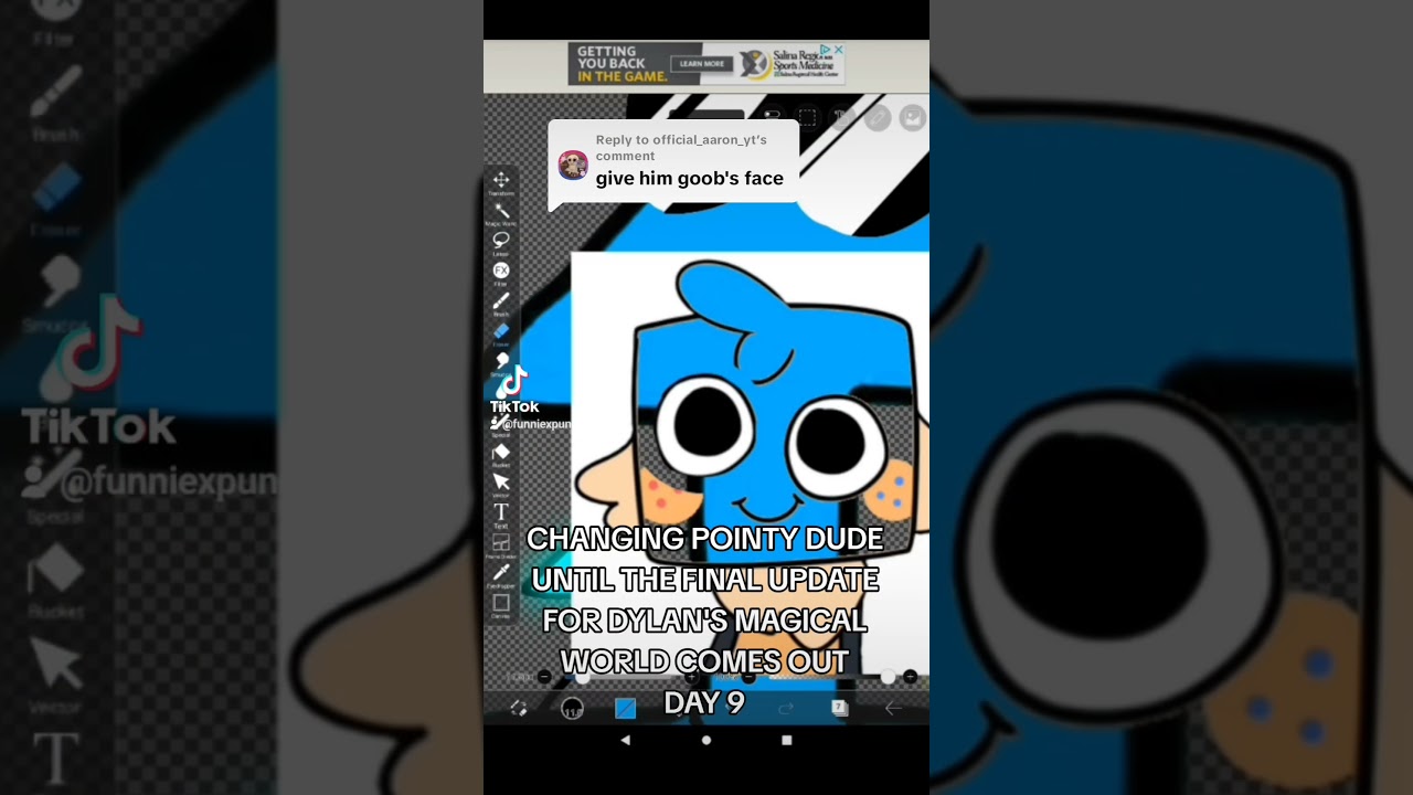 pointy dude day 9 (and yes a dandys world fan got hold of it)