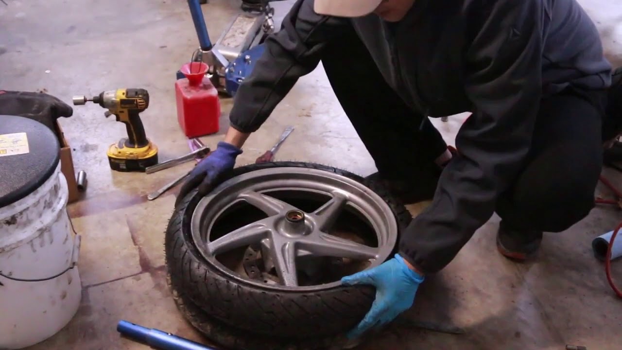How to change motorcycle tires with levers easily YouTube