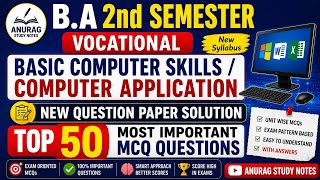 B.A 2nd Sem Vocational (Basic Computer Skills/Computer Application) | Top 50 Imp MCQs with Answers