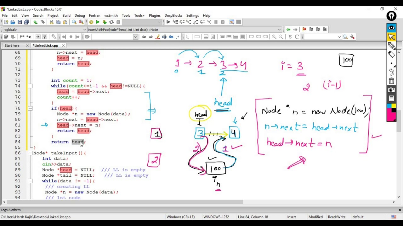 9 Insert Node at ith pos solution - YouTube