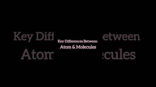 Atoms are single units, molecules are bonded atoms. #chemistry #atom #molecule #science