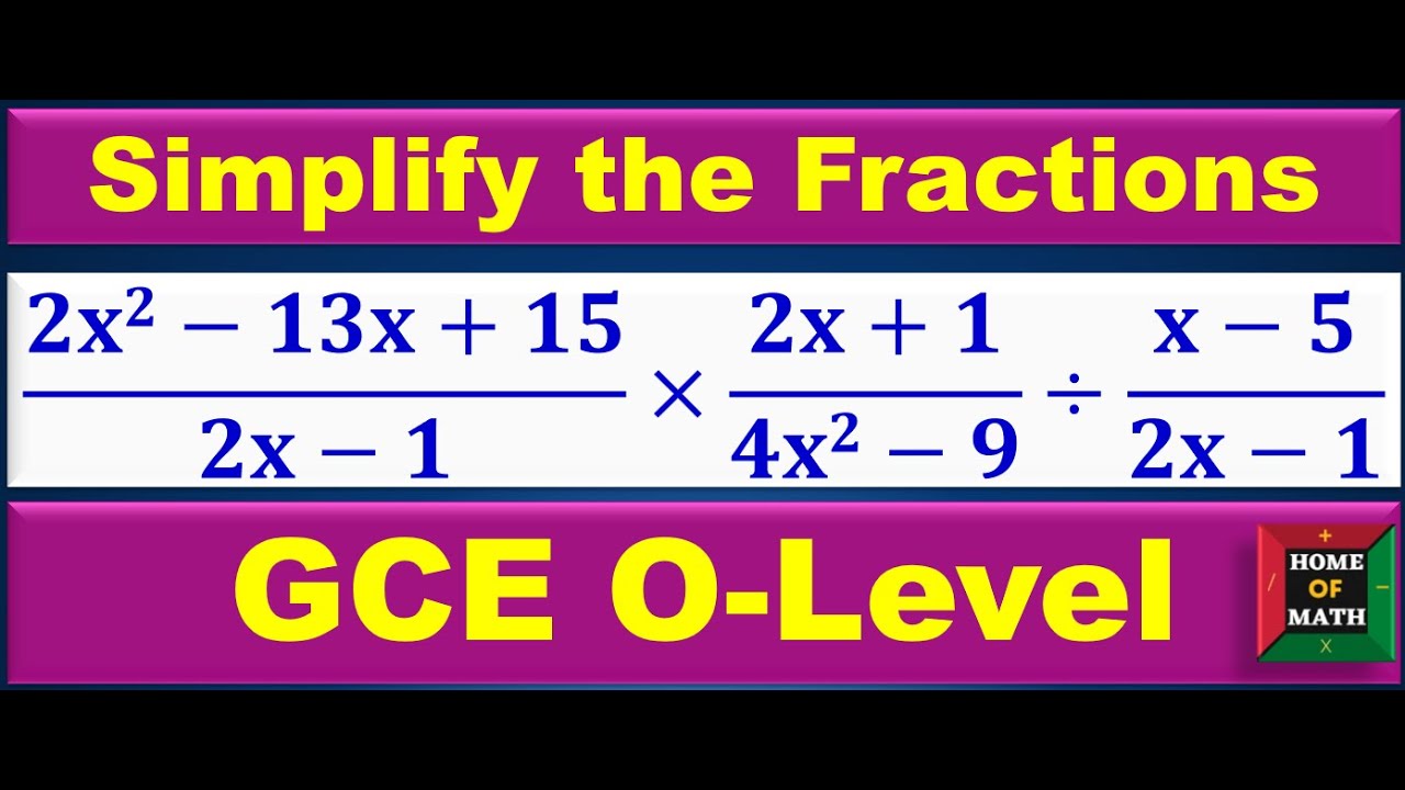 Simplify The Fraction - Algebra 