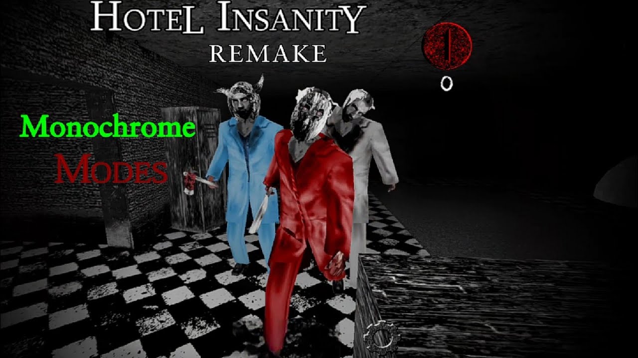 Hotel Insanity Remake In Monochrome Mode Full Gameplay