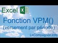 Excel  fonction vpm