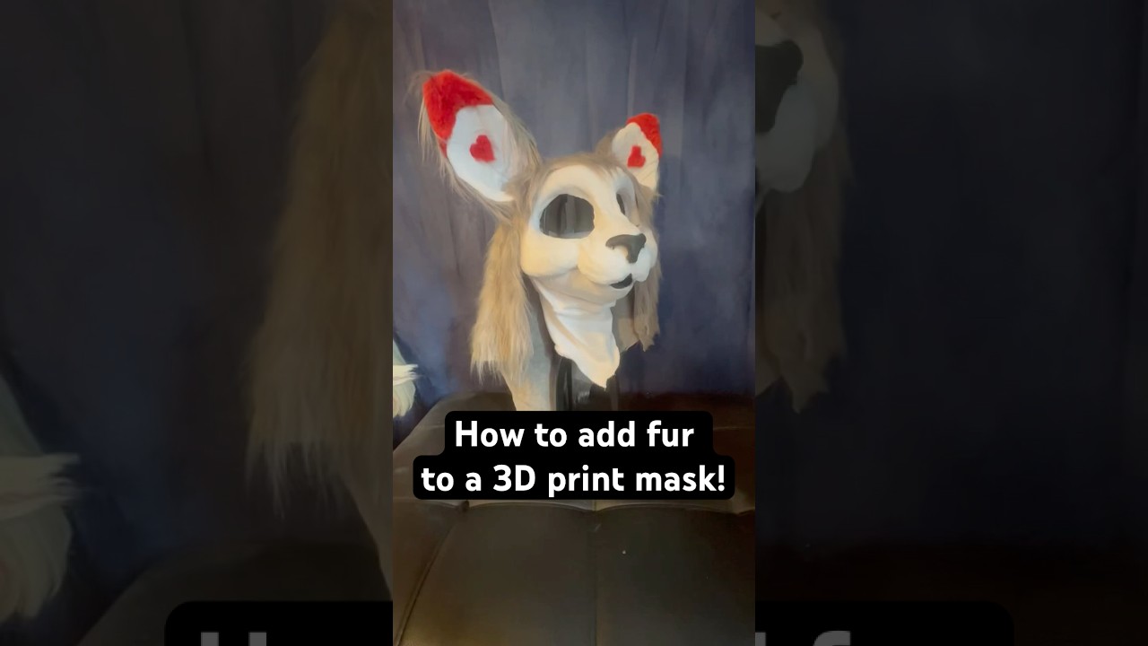 How to add fur to a head base! #cosplay  #furry #hazbinhotel #husk #howto #fursuit #simple #crafts