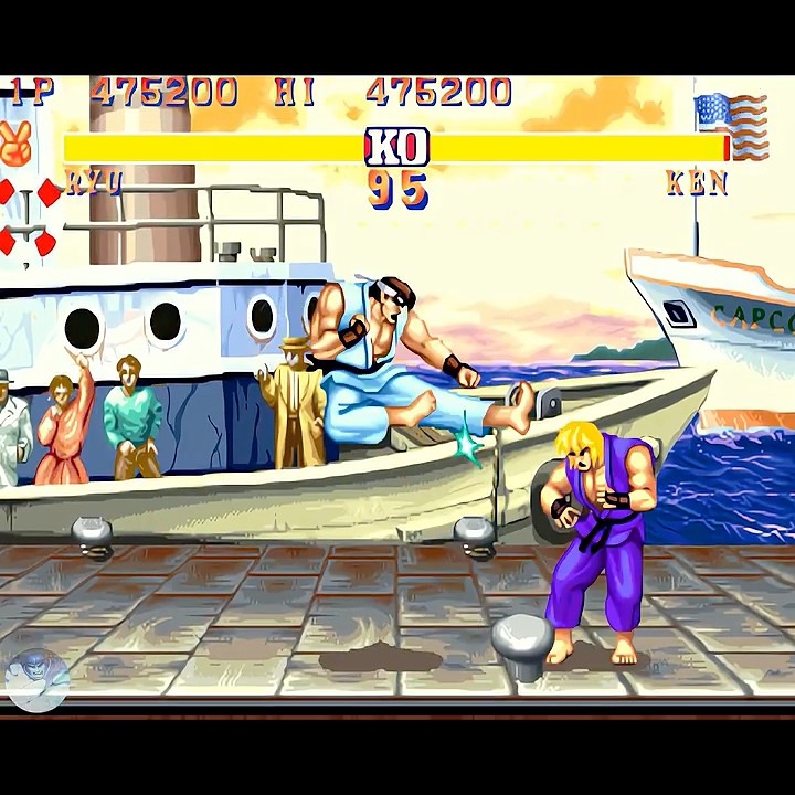 たかきゅー ✨２点＊ STREET FIGHTER II TURBO - RYU vs KEN | TOTAL DOMINATION! #Shorts