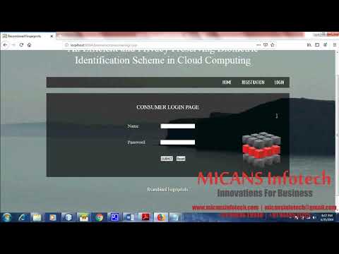 BIOMETRIC IDENTIFICATION SCHEME IN CLOUD COMPUTING JAVA PROJECT