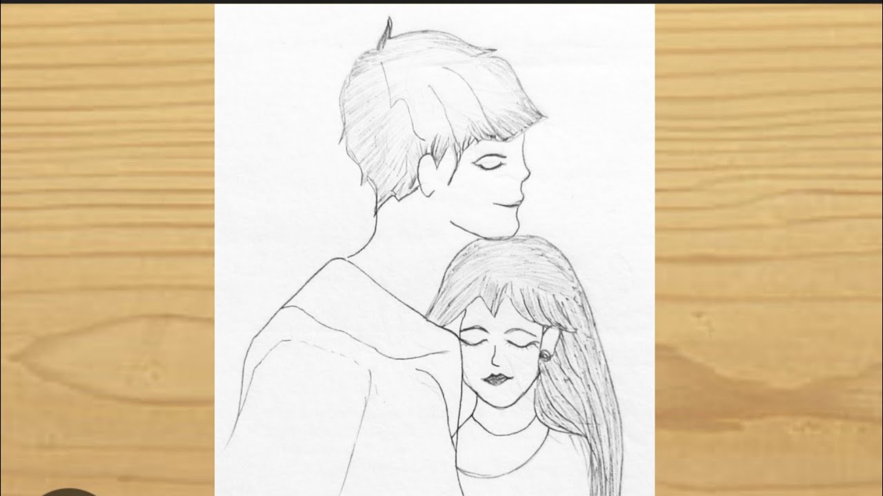 Couple Drawing Easy || Pancil Drawing of A Loving couple || Easy Step By Step Drawing For Beginners 