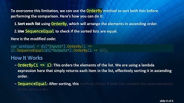 How to Compare Two List Values in a Dictionary in C#  with SequenceEqual