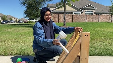 Physics catapult project! Goes over 60ft! |#physics #catapult #building #engineering #longdistance
