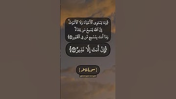 سورة فاطر الآية ٢٢ الى ٢٥ بصوت الشيخ محمد صديق المنشاوي