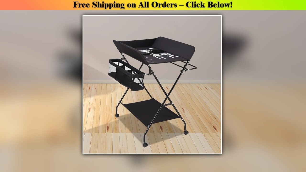 Baby Infant Changing Table Folding Diaper Station Nursery Organizer Height Adjustablew/ Storage
