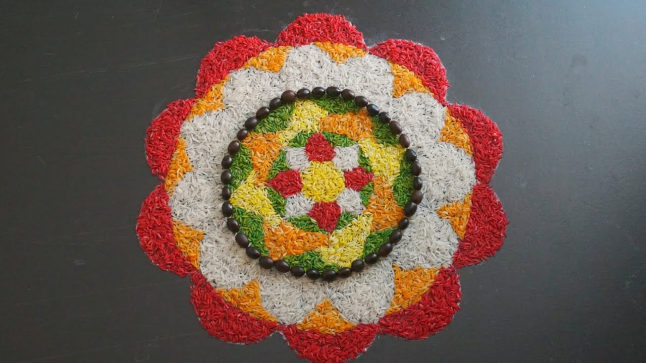 Onam Pookalam Design || Onam Pookalam Rangoli Design || Onam ...